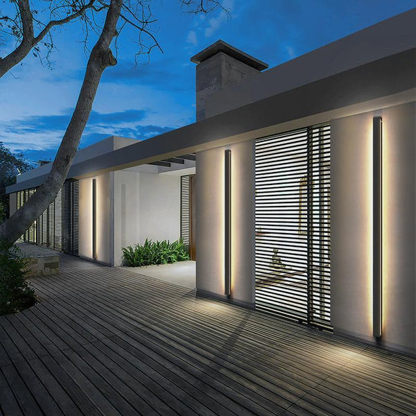 Dimmable RGB Long LED Linear Wall Lights - Black Minimalist Design for Modern Spaces