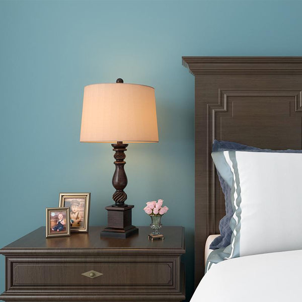 24-Inch Rustic Bronze Traditional Table Lamp - Elegant Resin Design for Home Decor