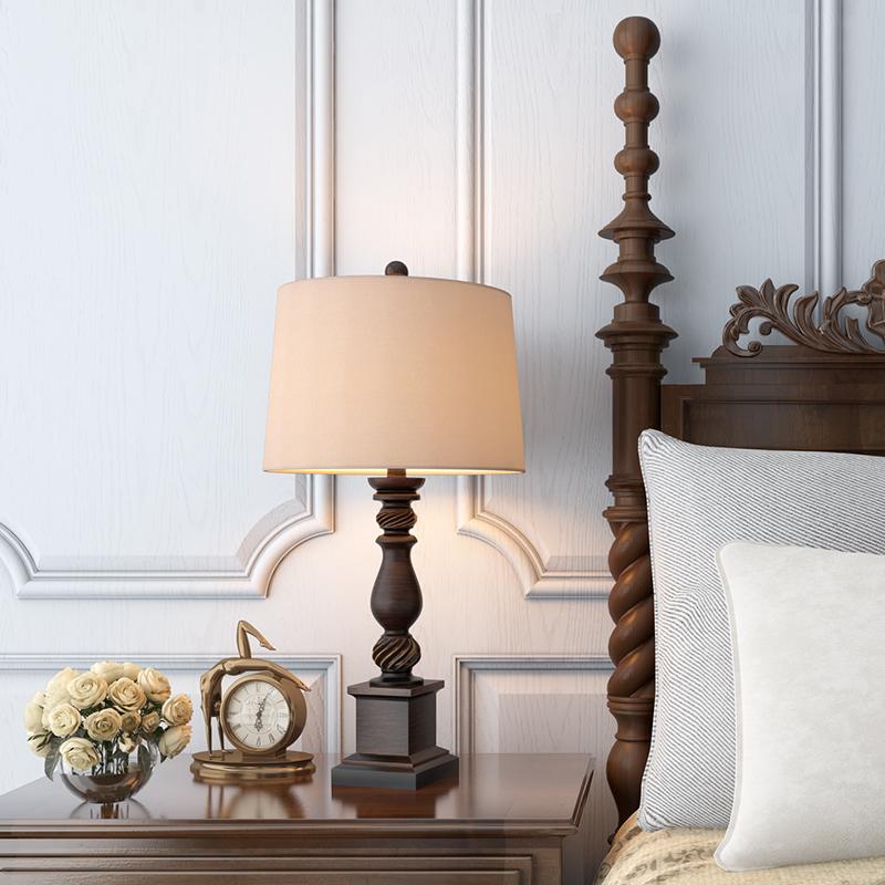 24-Inch Rustic Bronze Traditional Table Lamp - Elegant Resin Design for Home Decor