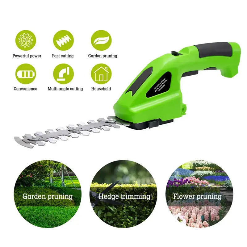 2-in-1 Cordless Shears & Hedge Trimmer - Versatile Garden Tool for Effortless Trimming & Shaping