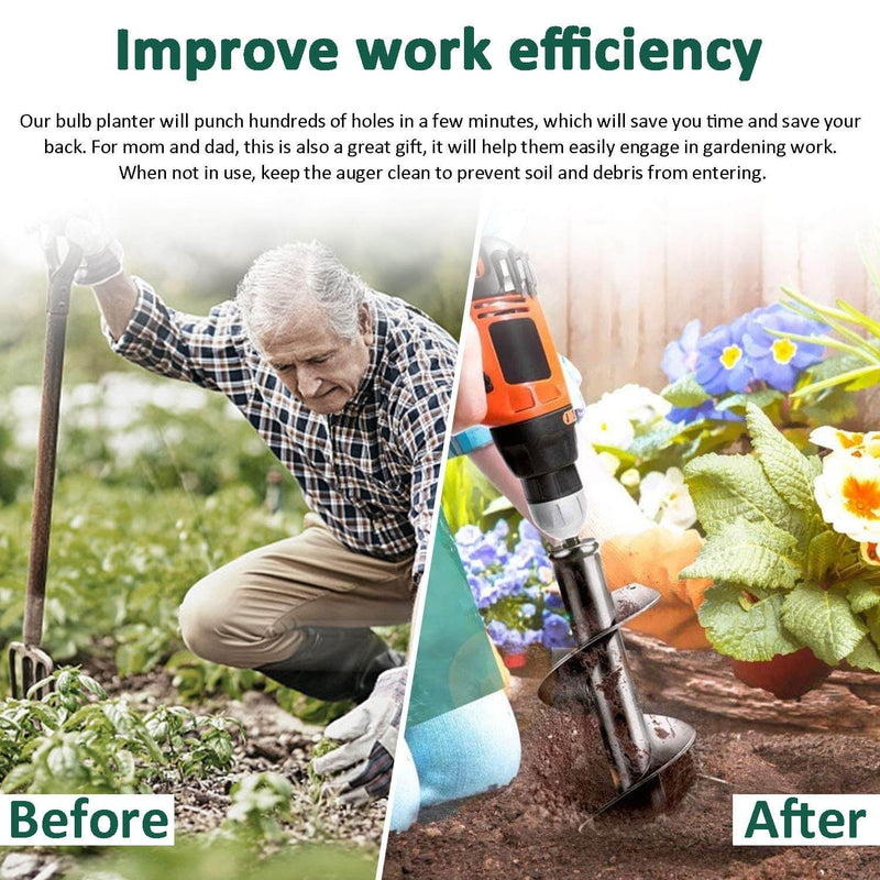 Gardening Auger Pro - Heavy-Duty Soil Drill for Effortless Planting & Digging | Ideal for Bulbs, Seeds, and Post Holes