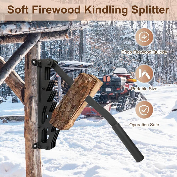 Wall-Mounted Firewood Kindling Splitter - Heavy-Duty Wood Splitter for Efficient Kindling Preparation