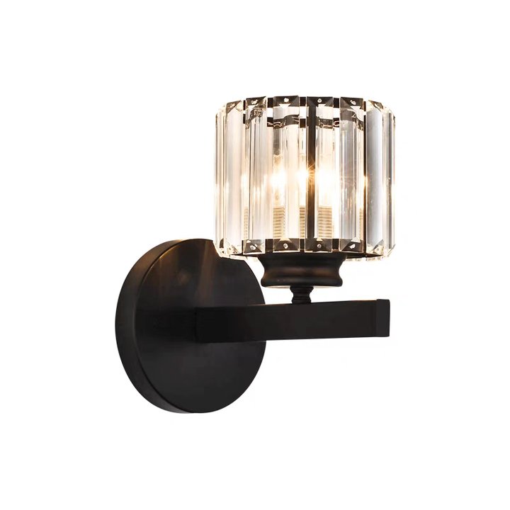 Modern Crystal Glass Wall Light with Elegant Arm Design - Stylish Home Lighting Fixture