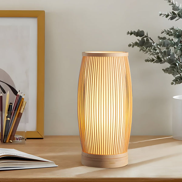 Japanese Bamboo LED Table Lamp - Elegant Lantern Design for Home Décor & Ambient Lighting