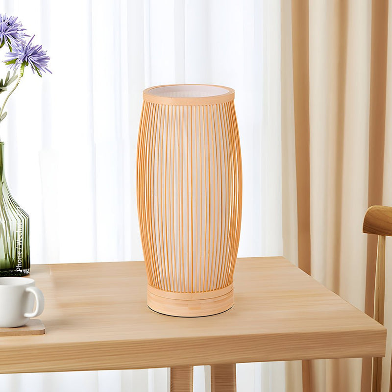 Japanese Bamboo LED Table Lamp - Elegant Lantern Design for Home Décor & Ambient Lighting