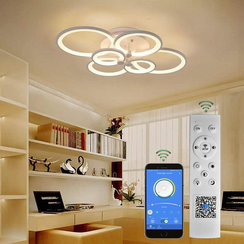 Elegant Semi Flush Mount Ceiling Light - Unique Overlapping Rings Design for Modern Home Decor