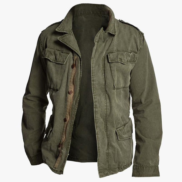 Men's Vintage Casual Field Jacket - Durable Workwear Outerwear for All Seasons