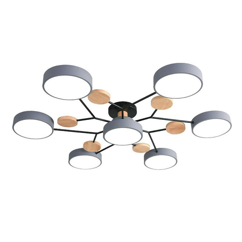Sputnik Artistic Chandelier - Metal & Wood Ceiling Lights for Kids' Rooms | Stylish Baby & Children's Lighting