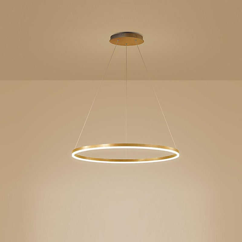 Modern Circle LED Chandelier Pendant Light - Stylish Hanging Lamp for Kitchen Island & Dining Room