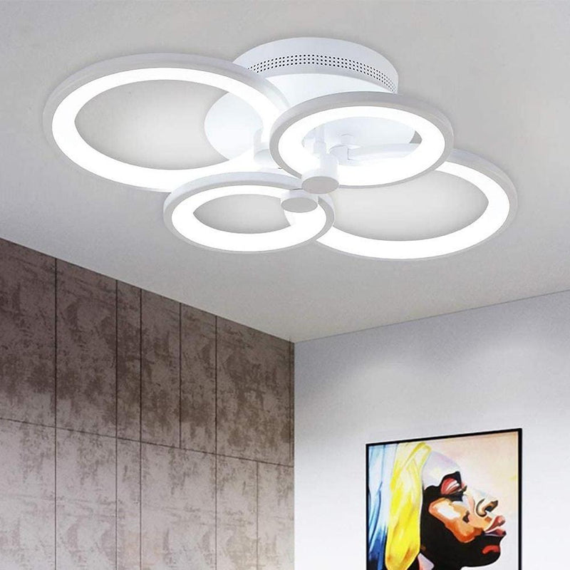 Elegant Semi Flush Mount Ceiling Light - Unique Overlapping Rings Design for Modern Home Decor