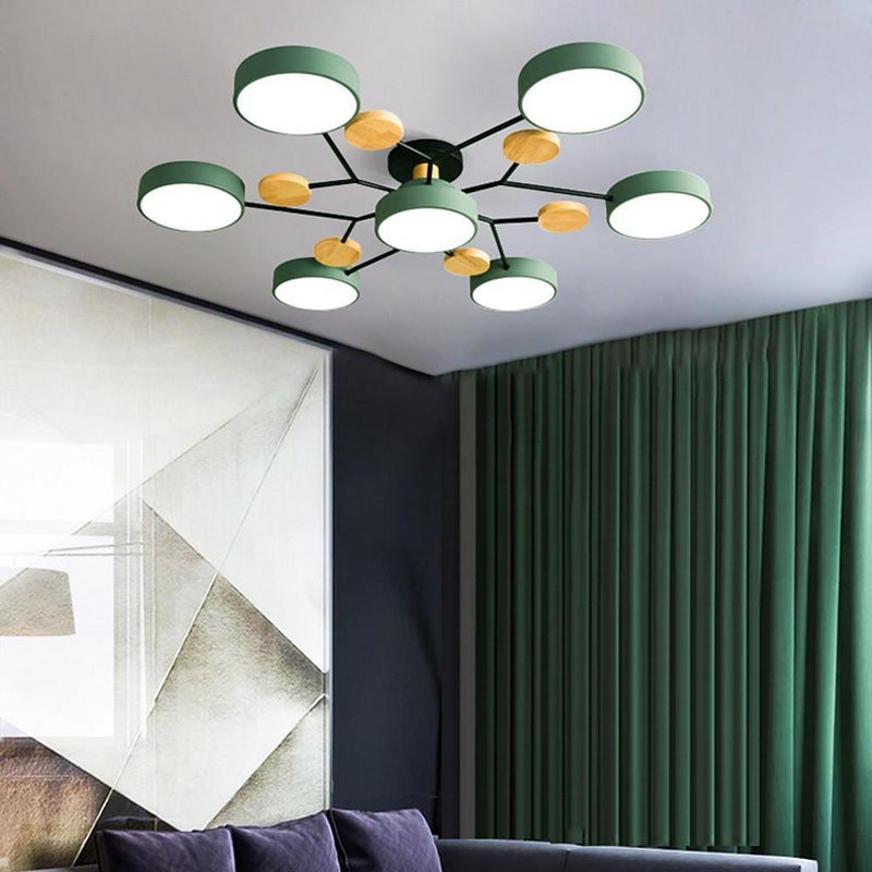 Sputnik Artistic Chandelier - Metal & Wood Ceiling Lights for Kids' Rooms | Stylish Baby & Children's Lighting