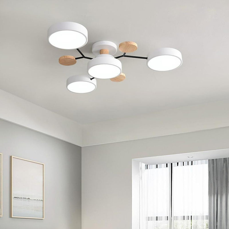 Sputnik Artistic Chandelier - Metal & Wood Ceiling Lights for Kids' Rooms | Stylish Baby & Children's Lighting