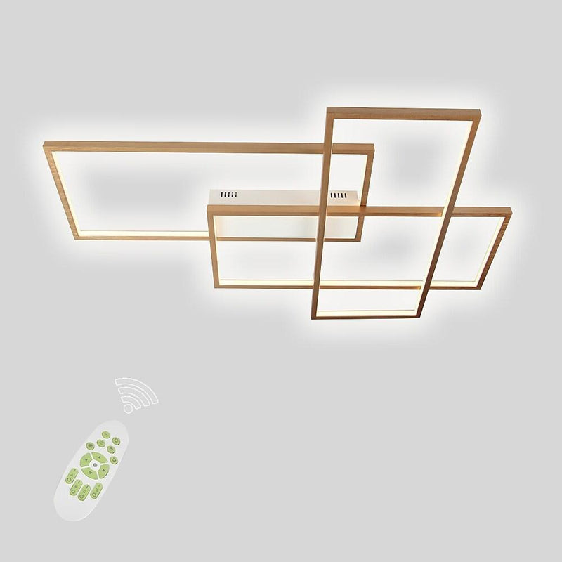 Modern Overlapping Rectangles Aluminum LED Flush Mount Ceiling Light - Geometric Style Lighting Fixture
