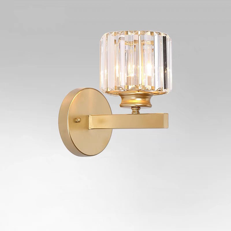 Modern Crystal Glass Wall Light with Elegant Arm Design - Stylish Home Lighting Fixture