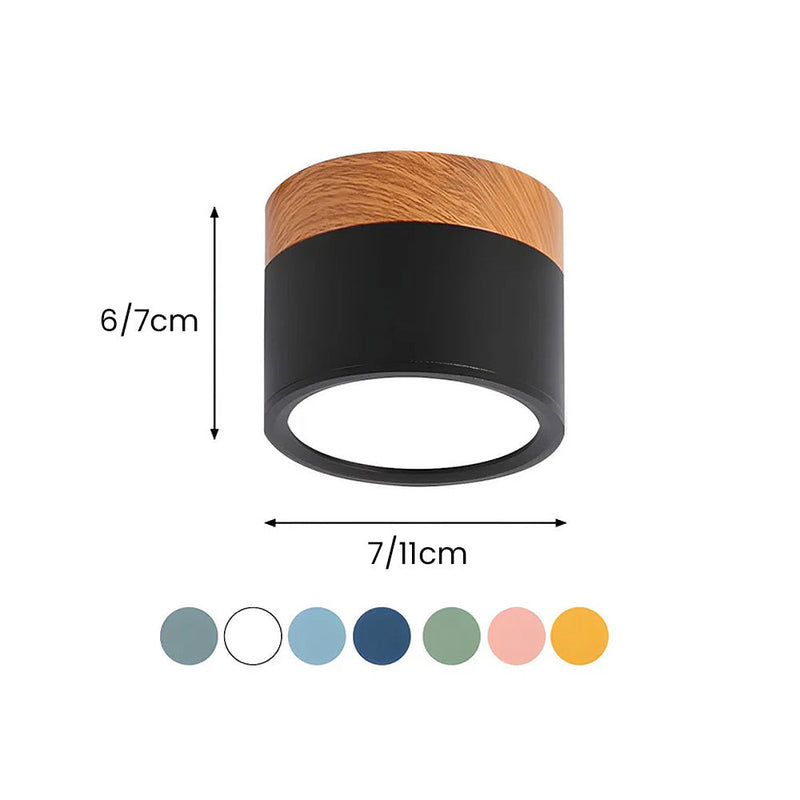 Stylish Pink Flush Wood Finish Ceiling Light - Modern Lighting Fixture for Home Decor