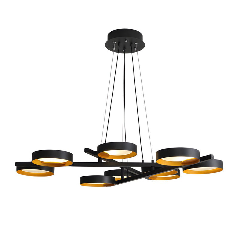 Elegant 1-9 Light Chandelier with Light Guide Ring - Modern Ceiling Fixture for Home Decor