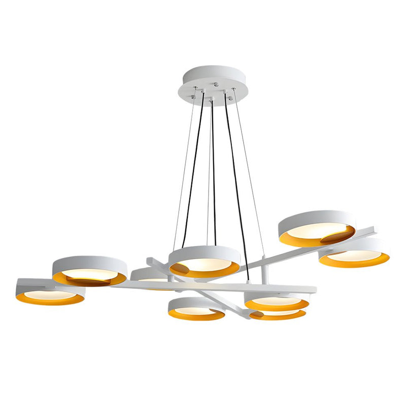 Elegant 1-9 Light Chandelier with Light Guide Ring - Modern Ceiling Fixture for Home Decor