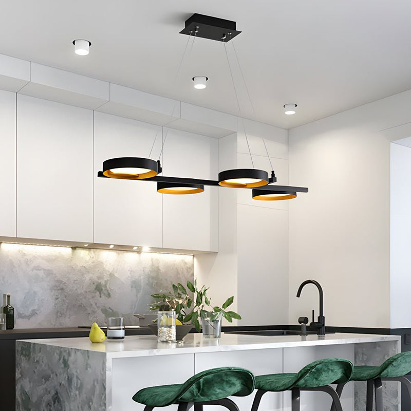 Elegant 1-9 Light Chandelier with Light Guide Ring - Modern Ceiling Fixture for Home Decor