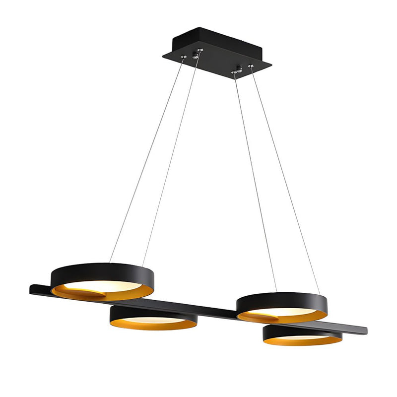Elegant 1-9 Light Chandelier with Light Guide Ring - Modern Ceiling Fixture for Home Decor