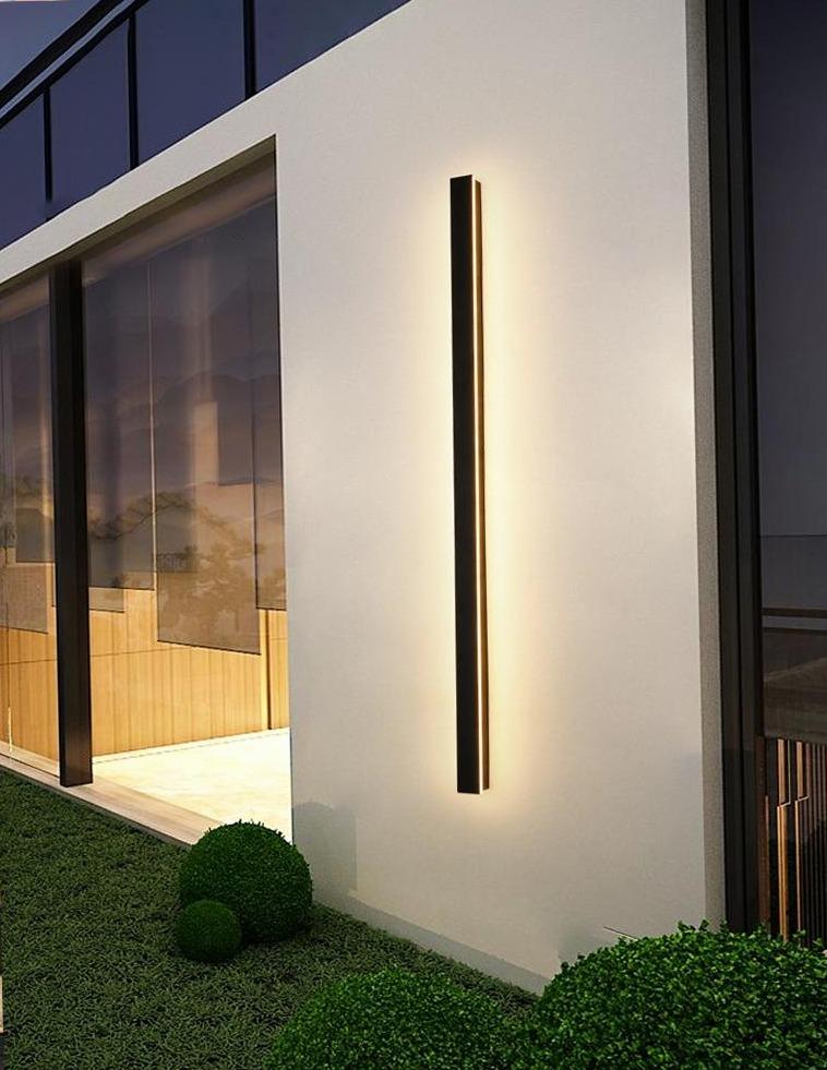 Dimmable RGB Long LED Linear Wall Lights - Black Minimalist Design for Modern Spaces