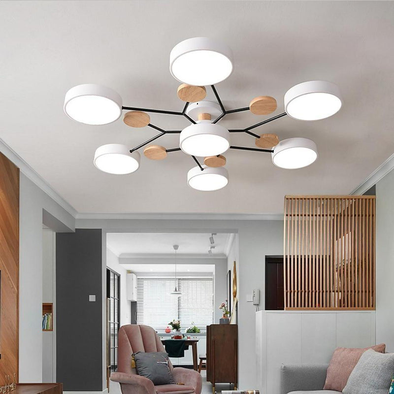 Sputnik Artistic Chandelier - Metal & Wood Ceiling Lights for Kids' Rooms | Stylish Baby & Children's Lighting
