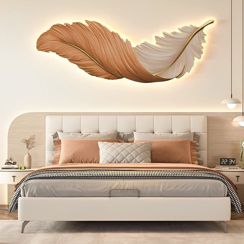 Luxury LED Wall Lights with Creative Feather Design - Remote Control, USB Powered, DC 5V Modern Lighting