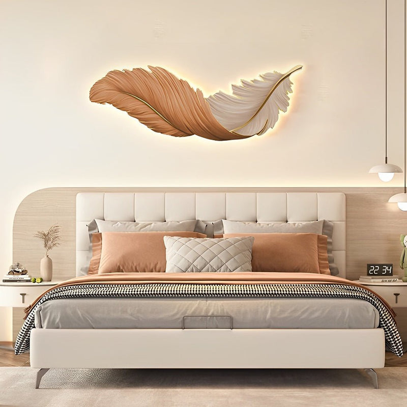 Luxury LED Wall Lights with Creative Feather Design - Remote Control, USB Powered, DC 5V Modern Lighting