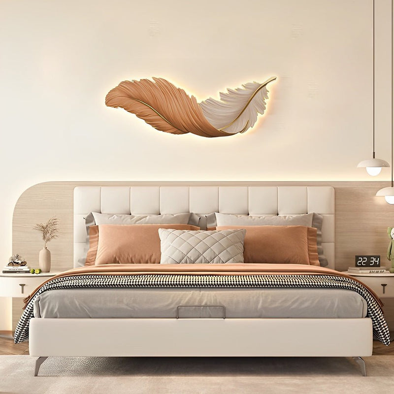 Luxury LED Wall Lights with Creative Feather Design - Remote Control, USB Powered, DC 5V Modern Lighting