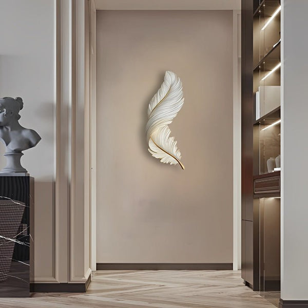 Luxury LED Wall Lights with Creative Feather Design - Remote Control, USB Powered, DC 5V Modern Lighting