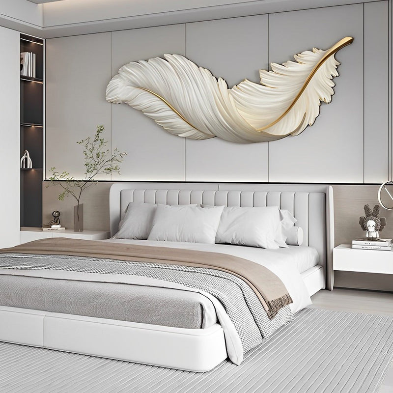 Luxury LED Wall Lights with Creative Feather Design - Remote Control, USB Powered, DC 5V Modern Lighting