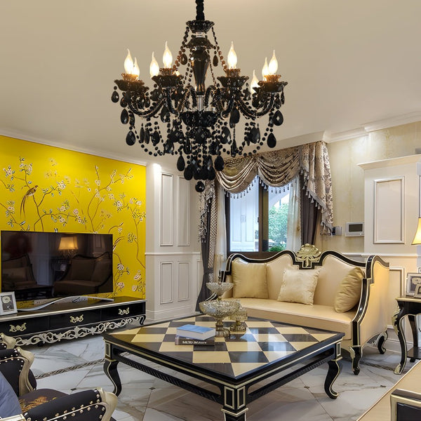 Elegant European Retro Crystal Chandelier - Luxury Glass Candlelight Design