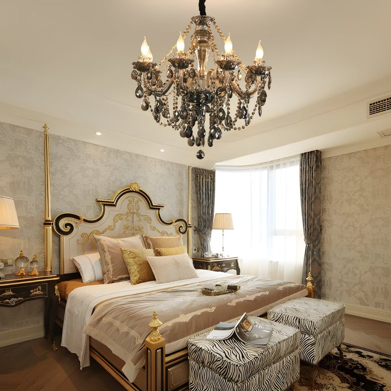 Elegant European Retro Crystal Chandelier - Luxury Glass Candlelight Design
