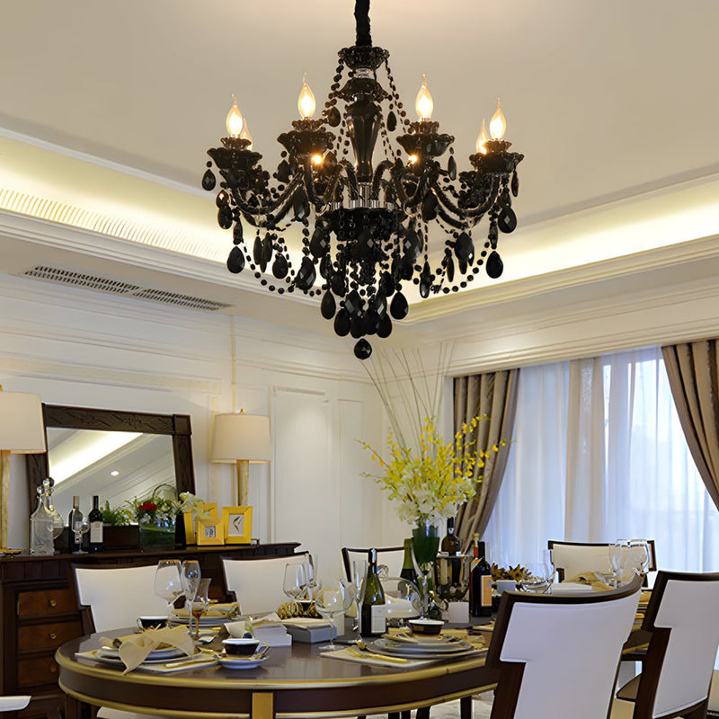 Elegant European Retro Crystal Chandelier - Luxury Glass Candlelight Design