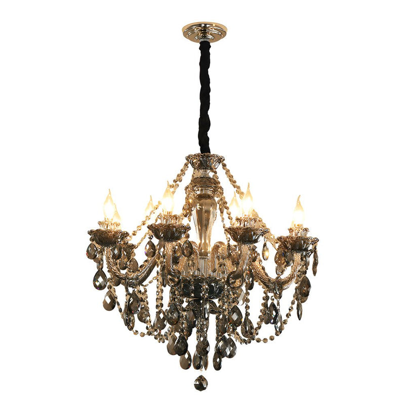 Elegant European Retro Crystal Chandelier - Luxury Glass Candlelight Design