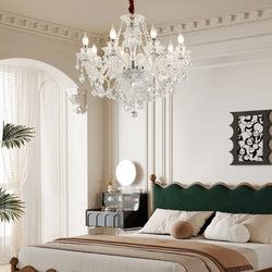Elegant European Retro Crystal Chandelier - Luxury Glass Candlelight Design