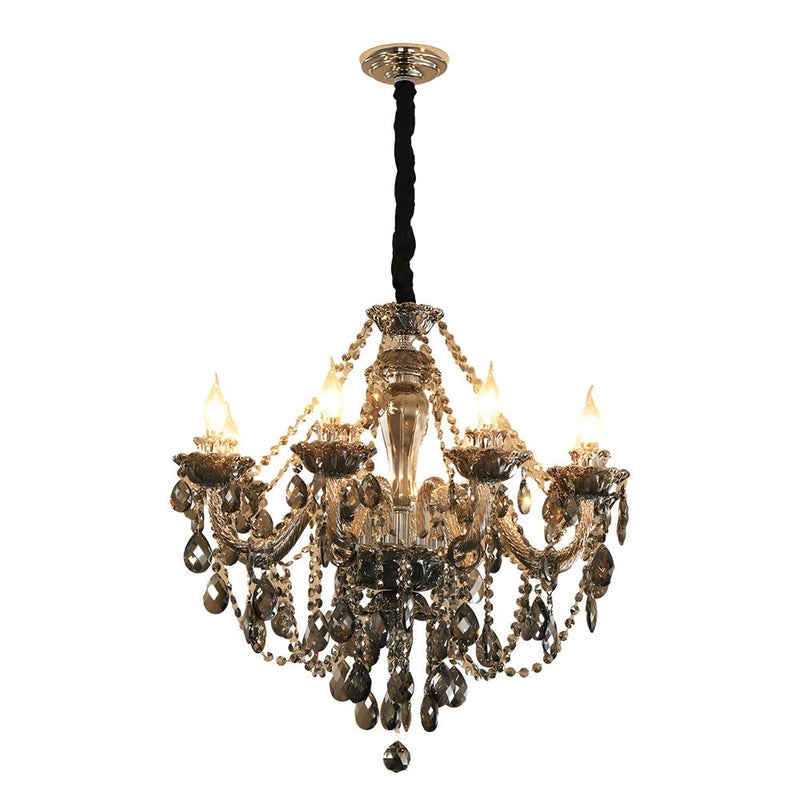 Elegant European Retro Crystal Chandelier - Luxury Glass Candlelight Design