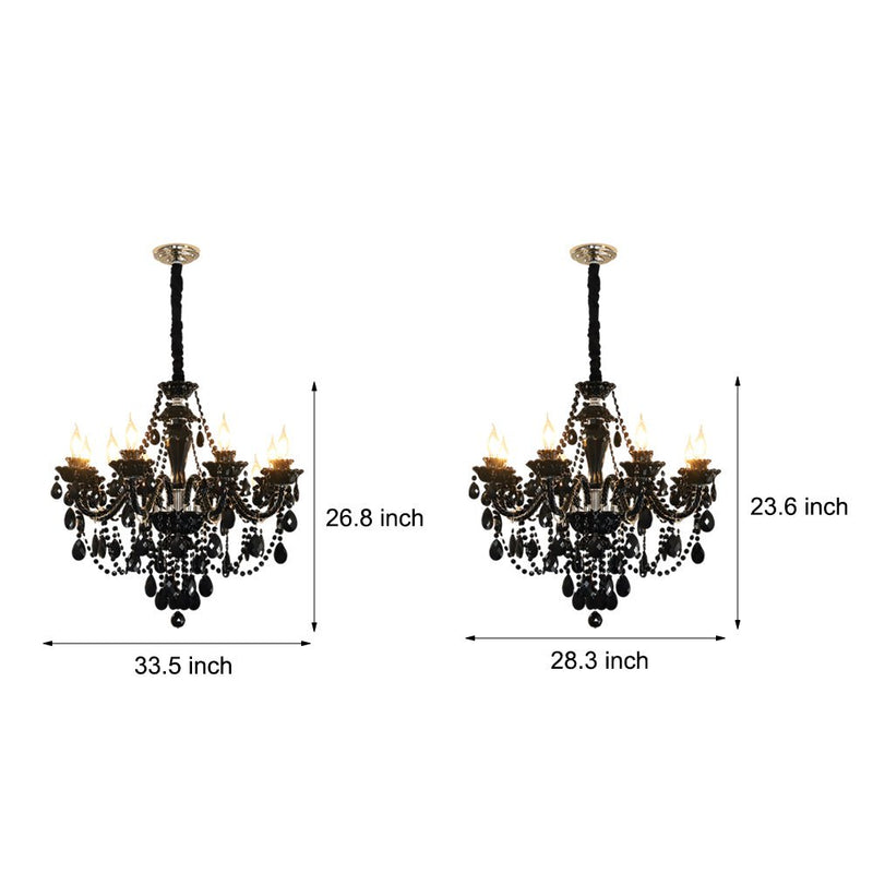 Elegant European Retro Crystal Chandelier - Luxury Glass Candlelight Design
