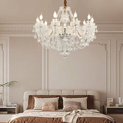 Elegant European Retro Crystal Chandelier - Luxury Glass Candlelight Design