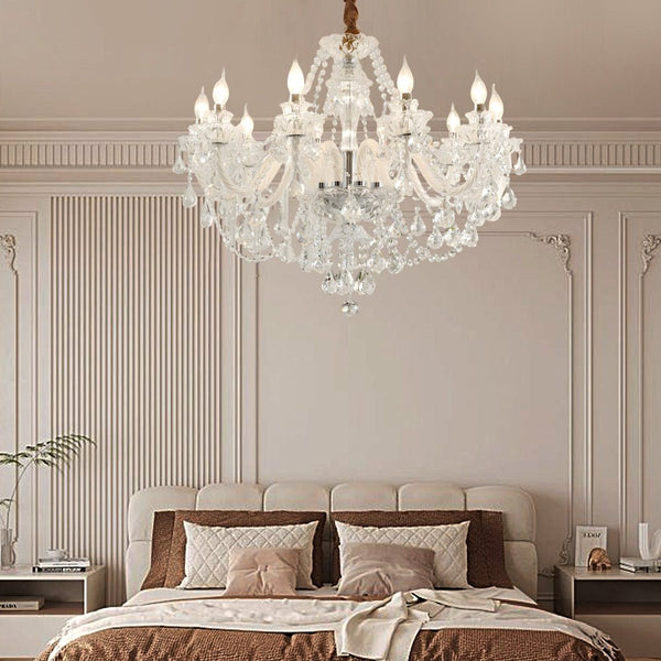 Elegant European Retro Crystal Chandelier - Luxury Glass Candlelight Design