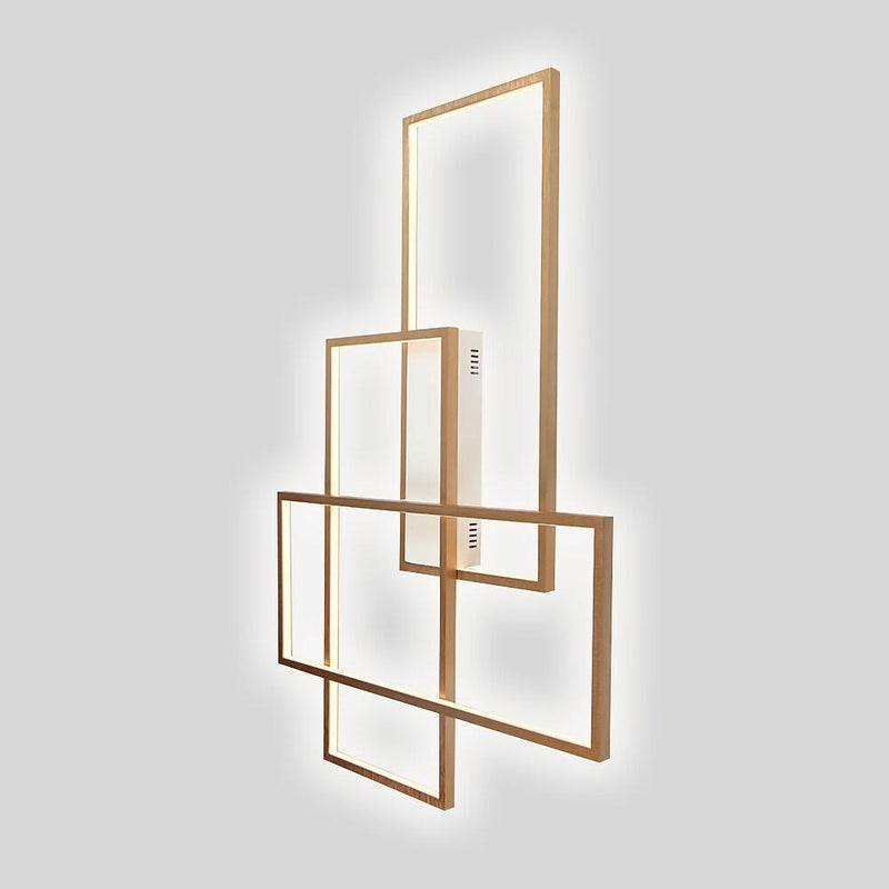 Modern Overlapping Rectangles Aluminum LED Flush Mount Ceiling Light - Geometric Style Lighting Fixture