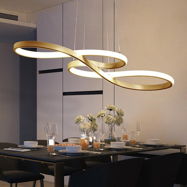 Nordic Geometric Ribbon LED Pendant Light - Modern Linear Ceiling Fixture for Stylish Home Decor