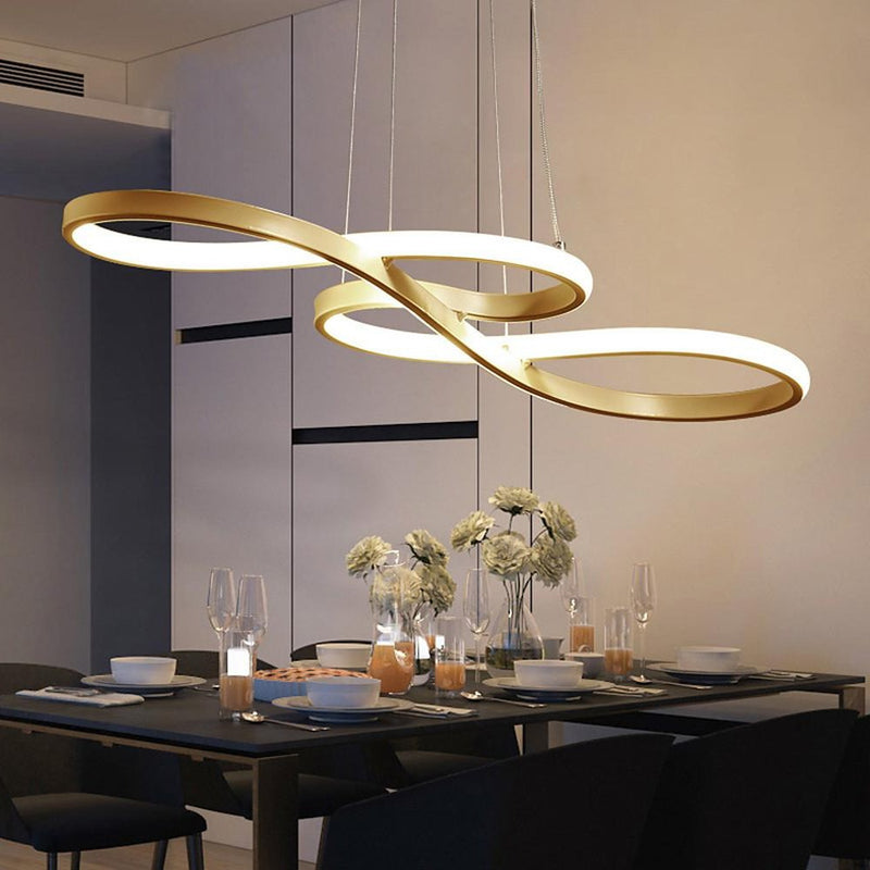 Nordic Geometric Ribbon LED Pendant Light - Modern Linear Ceiling Fixture for Stylish Home Decor