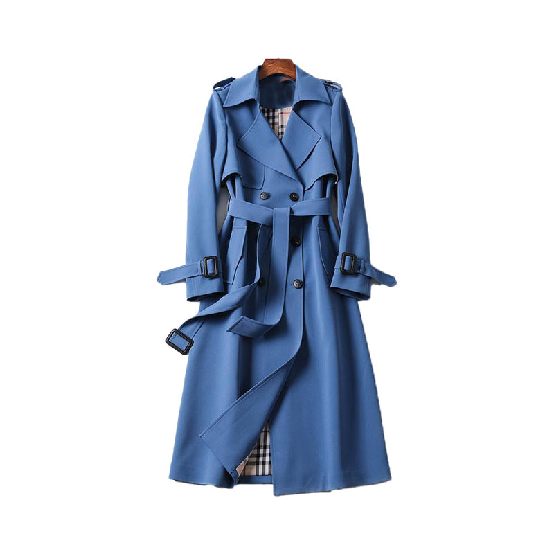 Chic Women's Double Button Trench Coat - Timeless All-Season Outerwear for Effortless Style