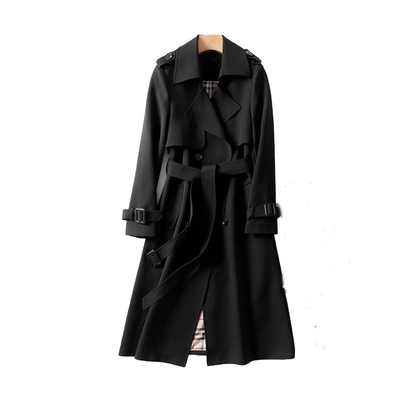 Chic Women's Double Button Trench Coat - Timeless All-Season Outerwear for Effortless Style