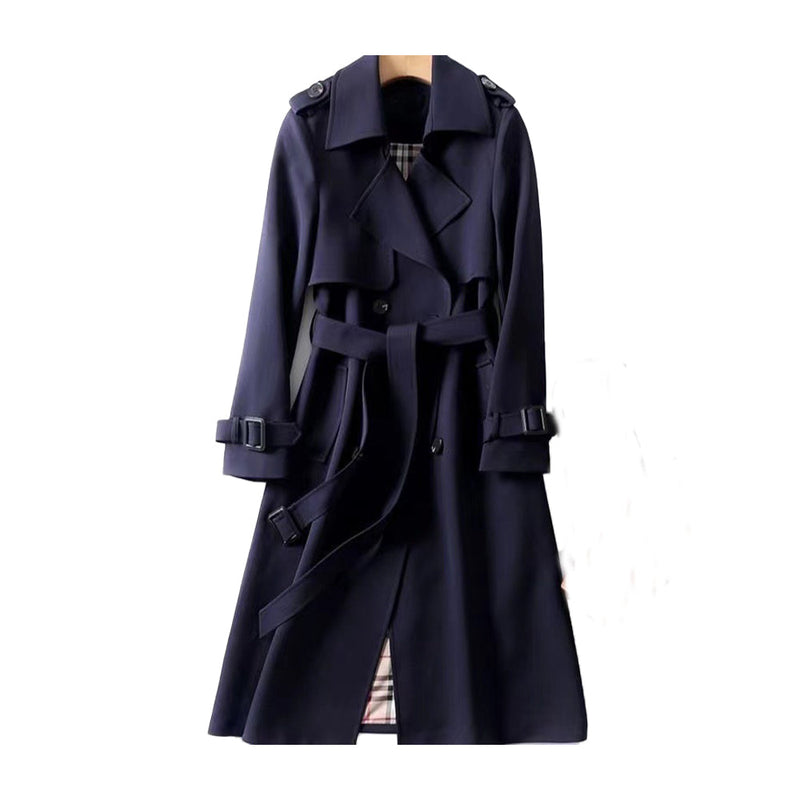 Chic Women's Double Button Trench Coat - Timeless All-Season Outerwear for Effortless Style