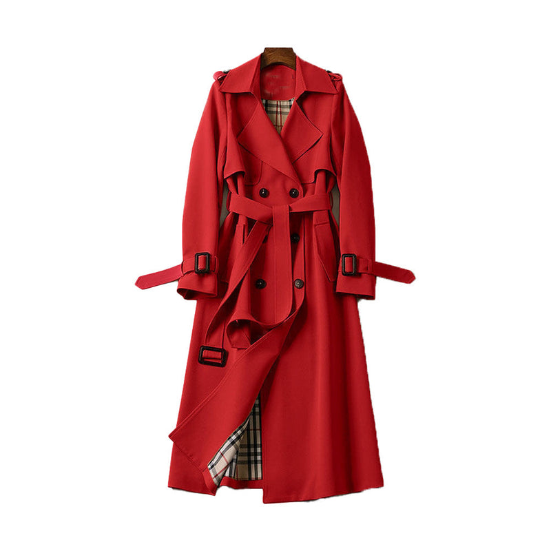 Chic Women's Double Button Trench Coat - Timeless All-Season Outerwear for Effortless Style