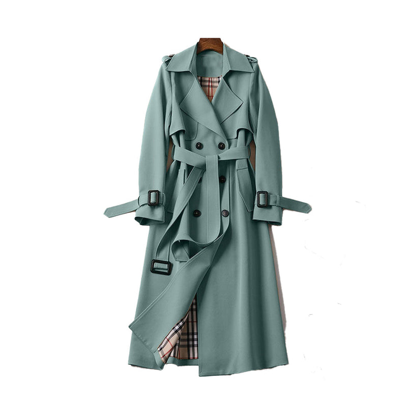 Chic Women's Double Button Trench Coat - Timeless All-Season Outerwear for Effortless Style