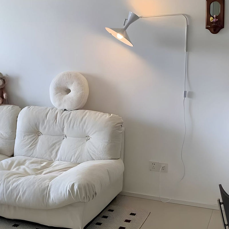 Adjustable Marseille Swing Arm Wall Lamp - Long Metal Arm Trumpet Sconce for Modern Home Decor