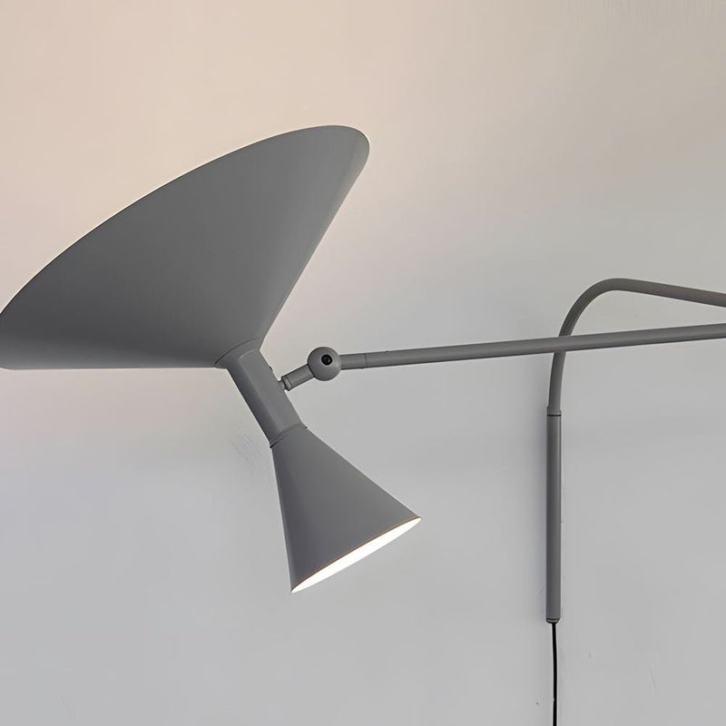 Adjustable Marseille Swing Arm Wall Lamp - Long Metal Arm Trumpet Sconce for Modern Home Decor