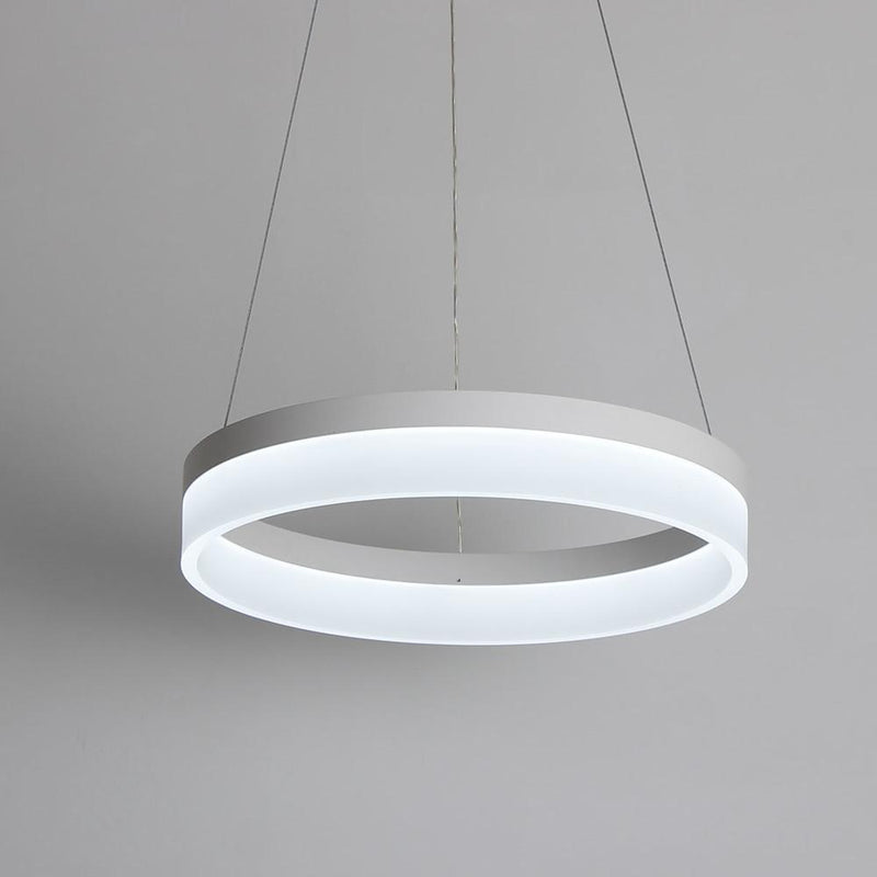 Modern Circular LED Pendant Light - Sleek Aluminum & Acrylic Ceiling Fixture for Contemporary Spaces